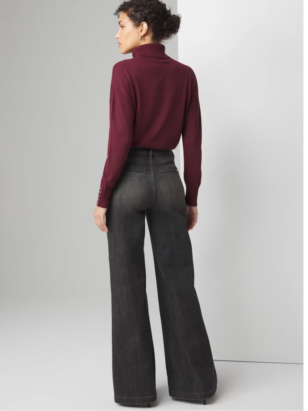 White House Black Market Extra High Rise Eco Wide Leg Jean - Picture 2 of 13